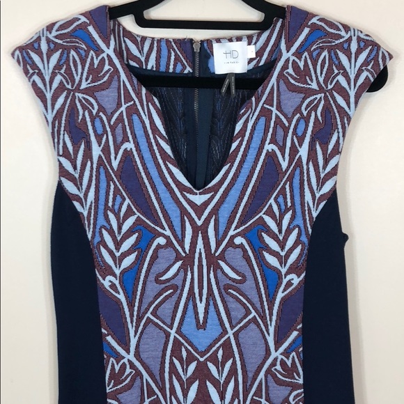 Anthro HD in Paris Cleo Jacquard Midi VNeck Dress - Picture 4 of 6